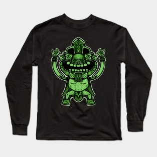 aztec warrior green Long Sleeve T-Shirt